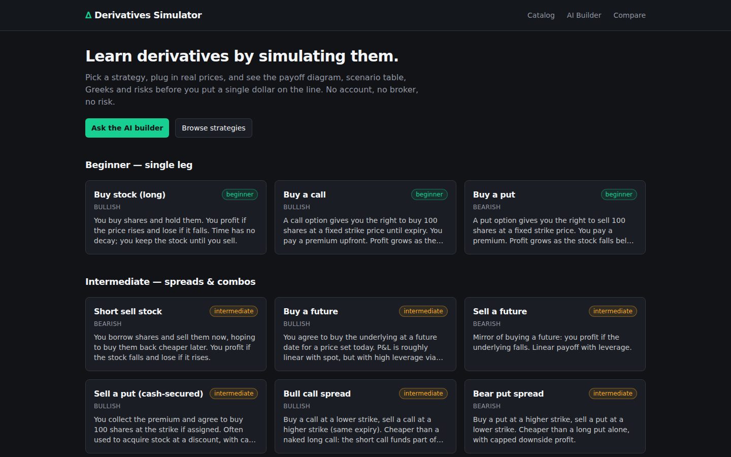Derivatives Simulator — 1